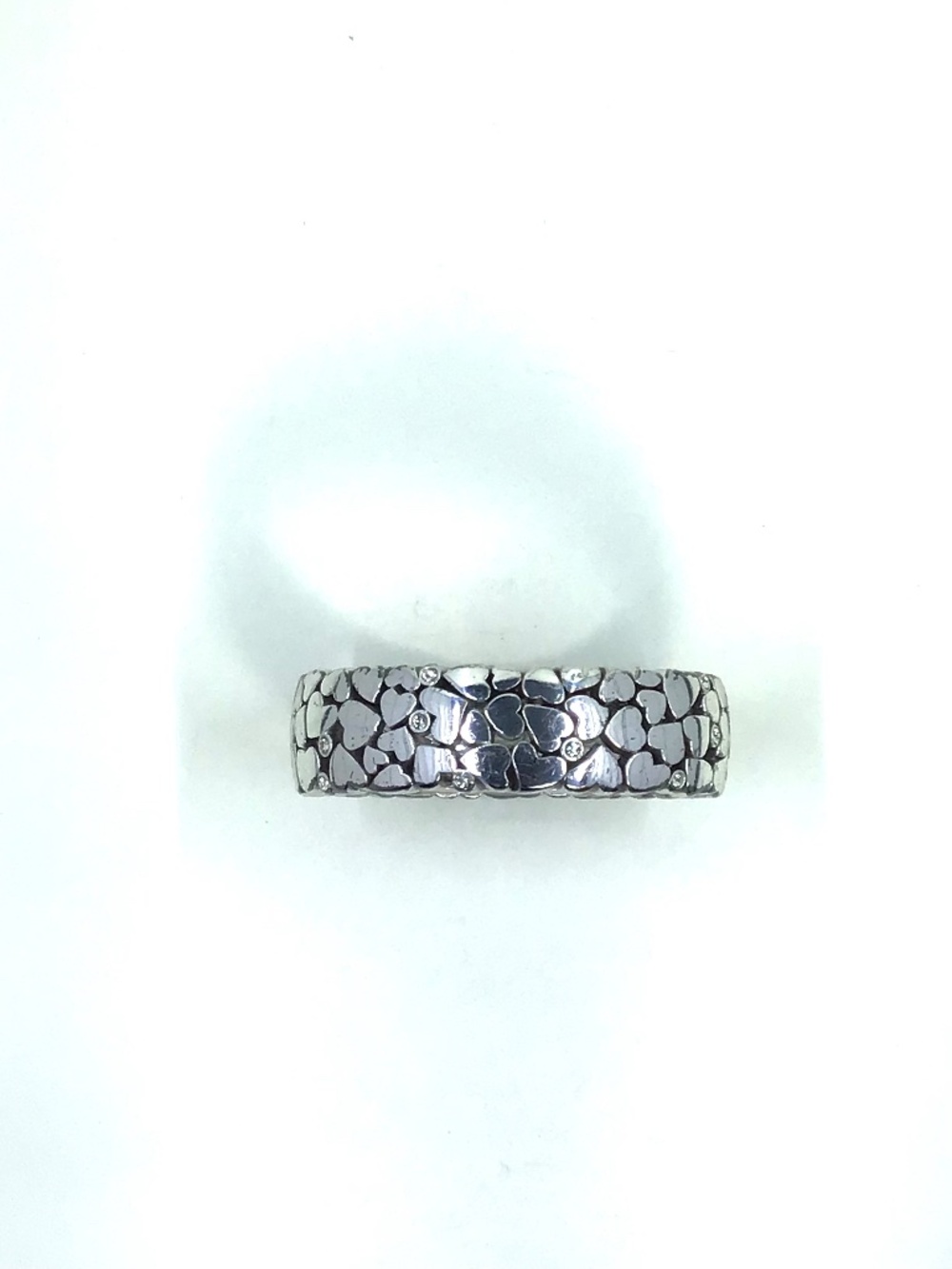 Retired BrightonLe Beau Cobblestone Heart Pebble Silver-plated Hinged Bracelet